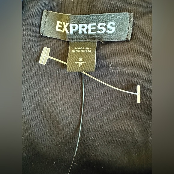 Express Black Ruffle Hem Mini Dress Small | Sleeveless Spaghetti Strap LBD NWOT - Picture 5 of 11